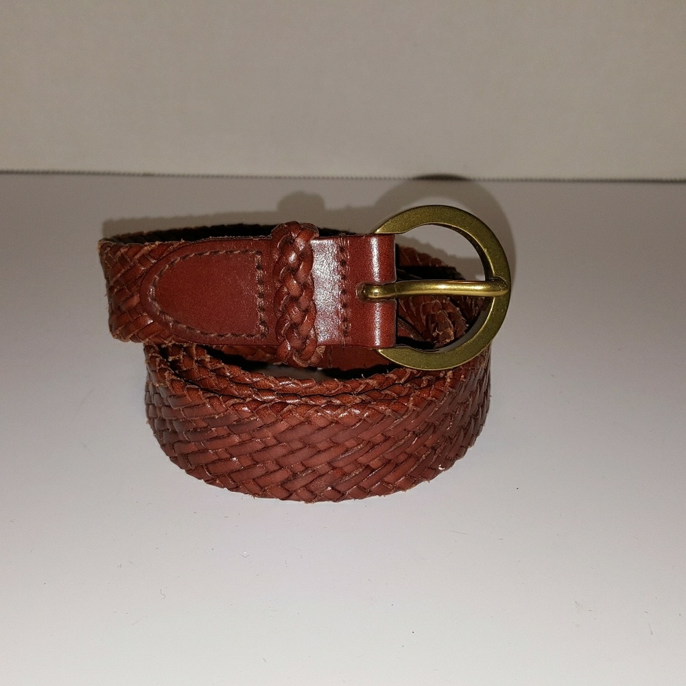 TALBOTS 6003 LEATHER WOVEN BELT